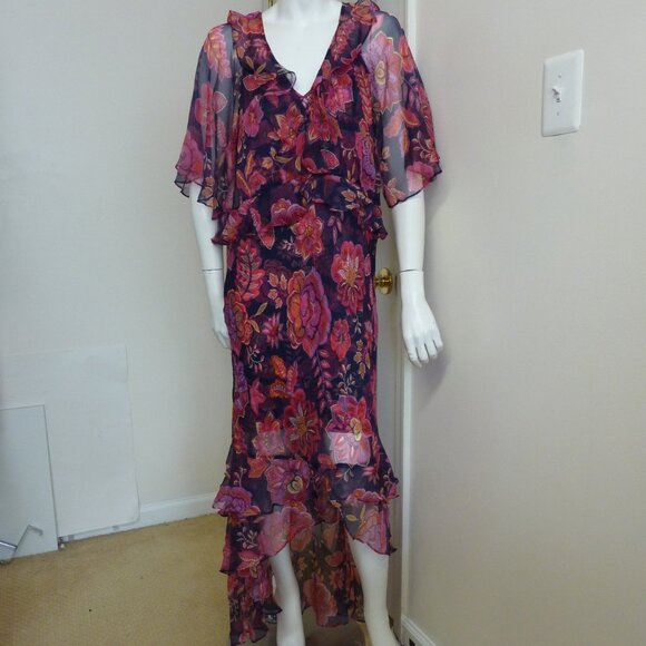 Johnny Was Luxee Floral Printed Silk Maxi Dress - Picture 6 of 9